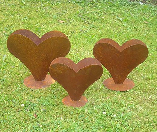 Herz 29 x 23 cm aus Metall, bepflanzbar in Edelrost Optik, Deko für