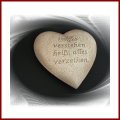 Herz mit Spruch in Steinoptik zur Dekoration von Wohnraum Grab und