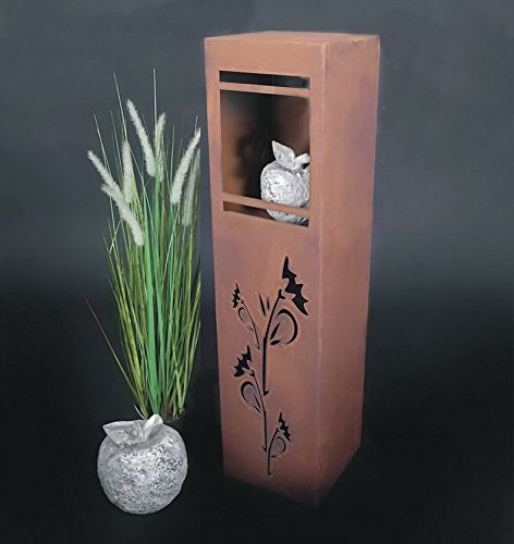 Rost-Säule RS64 Mit Individuellem Namen – Ca. 100 X 25 X 25 Cm, Garten-Deko Aus Edelrost, Inkl. Edelstahlkugel