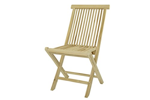 DIVERO Klappstuhl Teakstuhl Gartenstuhl Teak Holz Stuhl für Terrasse